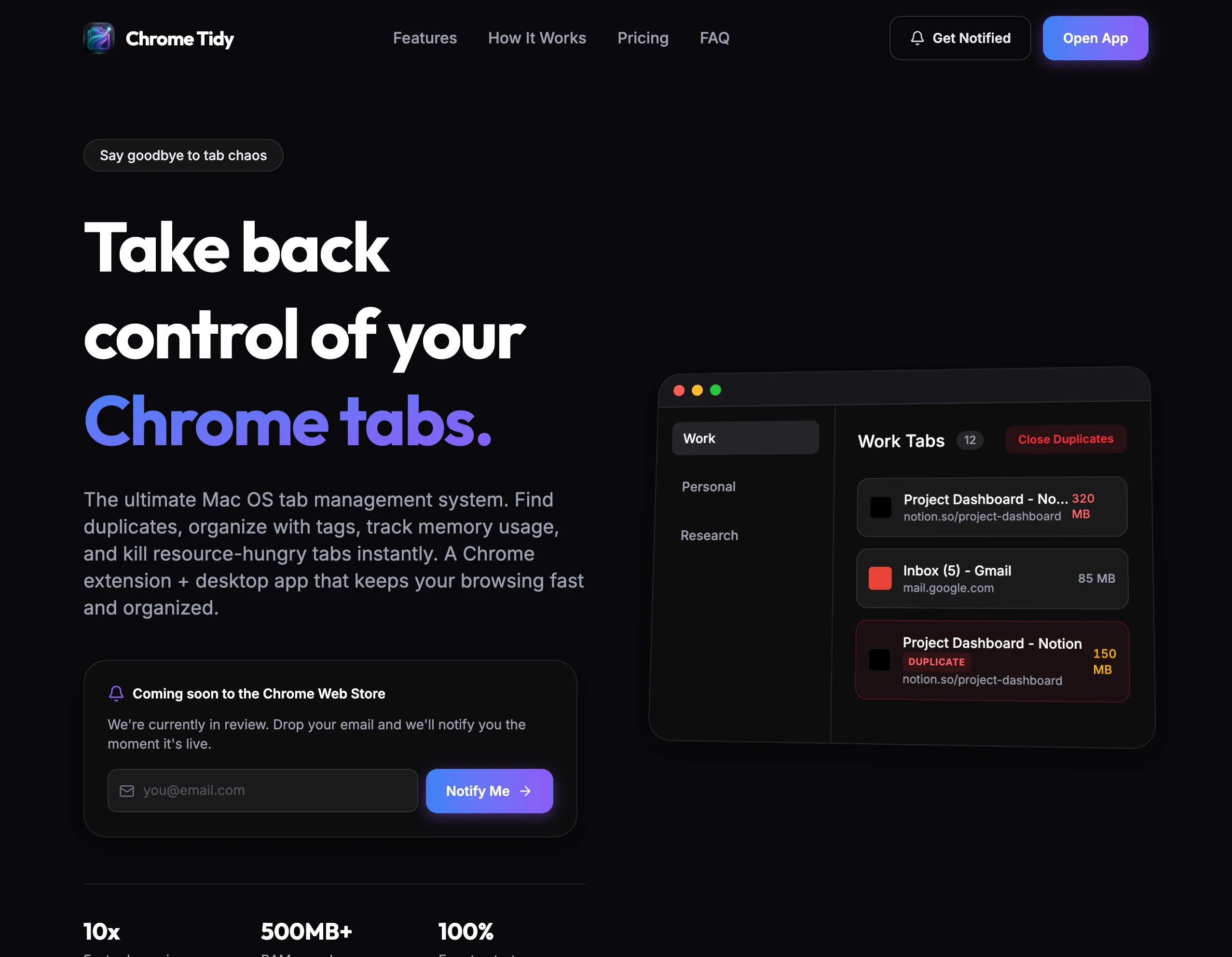 Chrome Tidy — Tab management Chrome extension and web app | Jamie McDonnell